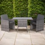 Bali Range Rattan Furniture Set for Balcony Poolside in Grey Rattan