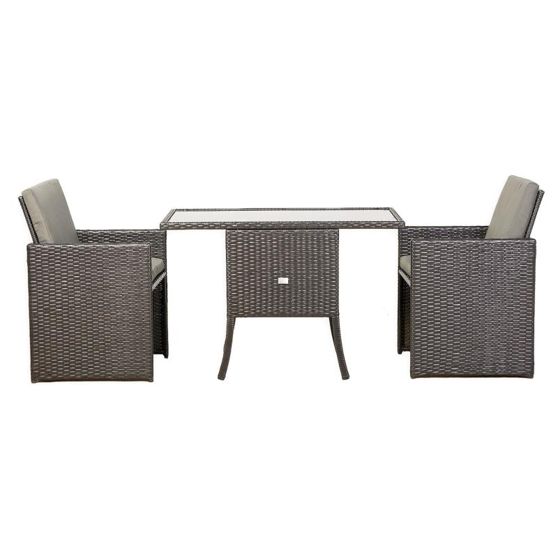 Burford Range Rattan Furniture Set for Balcony Poolside in Brown Rattan