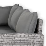 Oxford Range High Back Large Dining Sofa Set in Grey Weave with Dinning Table