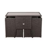 Burford Range Rattan Furniture Set for Balcony Poolside in Brown Rattan