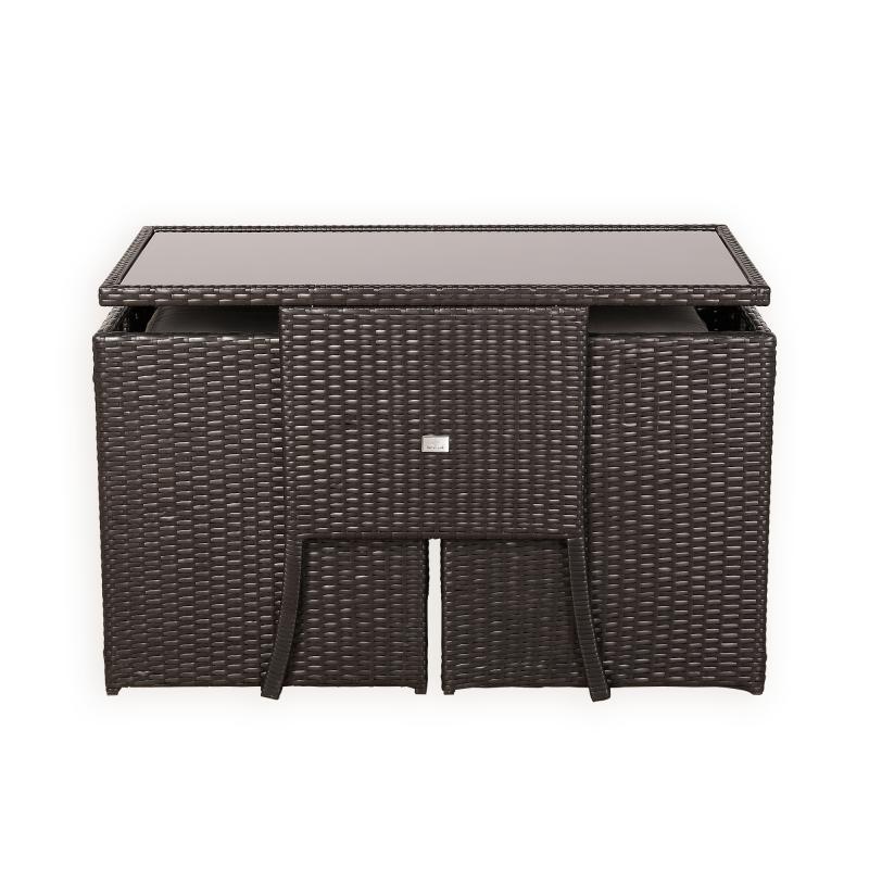 Burford Range Rattan Furniture Set for Balcony Poolside in Brown Rattan