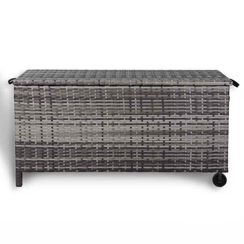 Milan Range Large Storage Box  in Grey / Brown Rattan Weave