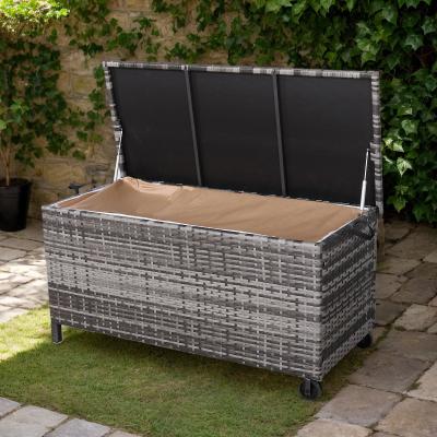 Milan Range Large Storage Box  in Grey / Brown Rattan Weave