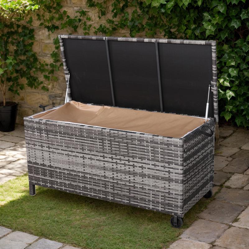 Milan Range Large Storage Box  in Grey / Brown Rattan Weave