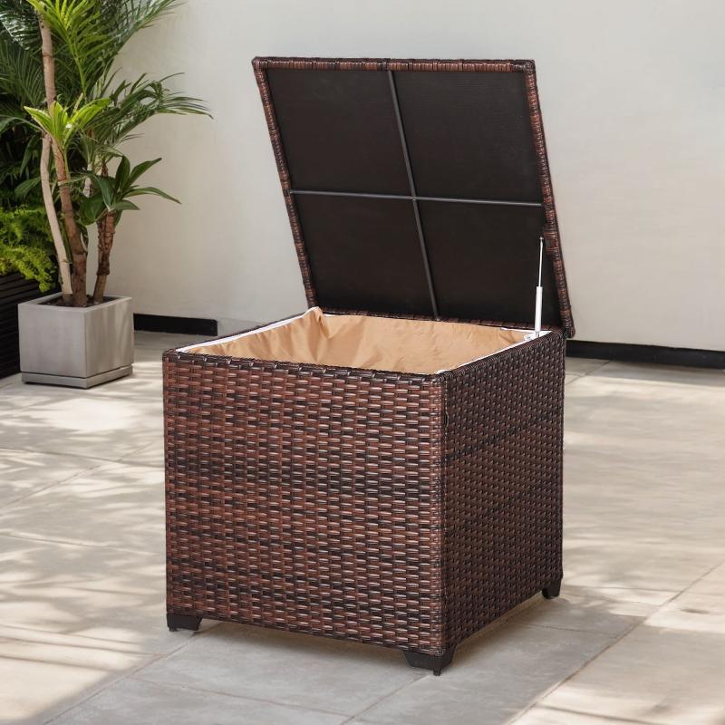 Milan Range Square Storage Box in Grey Rattan Weave