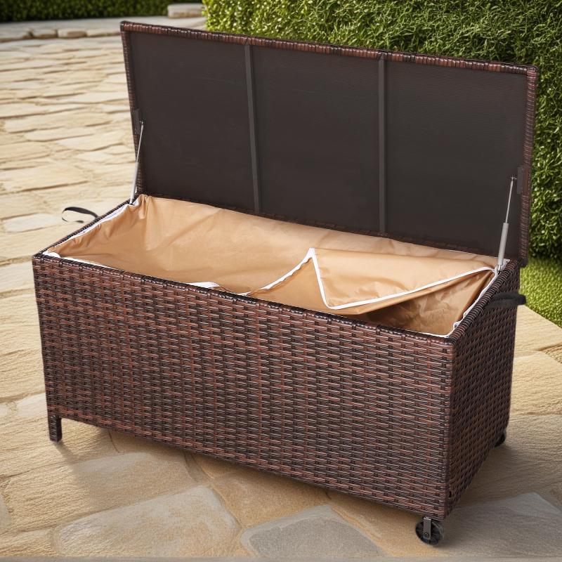 Milan Range Large Storage Box  in Grey / Brown Rattan Weave