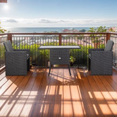 Burford Range Rattan Furniture Set for Balcony Poolside in Brown Rattan