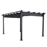 Eden 3 X 4M Aluminium Pergola With Retractable Grey Roof, Large Garden Pergola for BBQ, Outdoor and patio, in Charcoal
