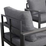 CK-04 Vancouver Range Large Sofa Set Charcoal Aluminium Frame With Grey Cushions