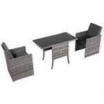 Bali Range Rattan Furniture Set for Balcony Poolside in Grey Rattan