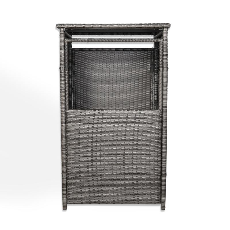 Maldives wheelie bin shed / store in Grey Rattan Weave (WBS-1G)