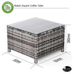 Milan Range Standard Side Table in Grey Rattan