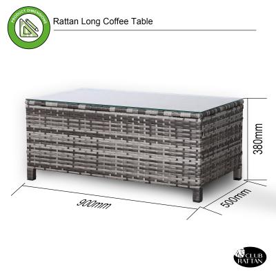 Milan Range Long Side Table in Grey Rattan Weave