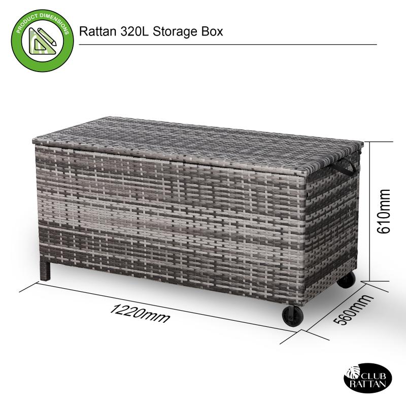 Milan Range Large Storage Box  in Grey / Brown Rattan Weave