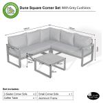 CK-01 Vancouver Range Square Corner Set Charcoal Aluminium Frame With Grey Cushions
