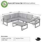 CK-02 Vancouver Range LHF Corner Set Charcoal Aluminium Frame With Grey Cushions