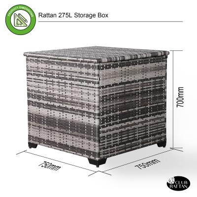Milan Range Square Storage Box in Grey Rattan Weave