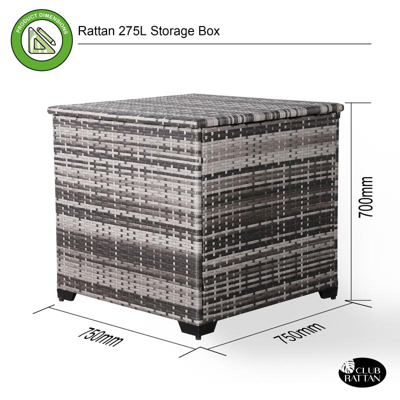 Milan Range Square Storage Box in Grey Rattan Weave