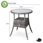 Milan Range Round Coffee Table | Garden Table With Frosted Safety Glass Plate