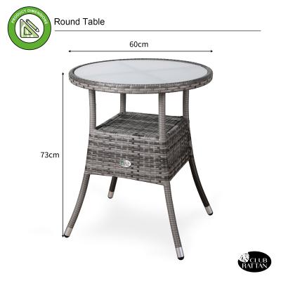 Milan Range Round Coffee Table | Garden Table With Frosted Safety Glass Plate