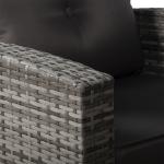 Oxford Range Elite Lhf Corner Sofa Set with Dining Table and Arm Chair in Grey Rattan