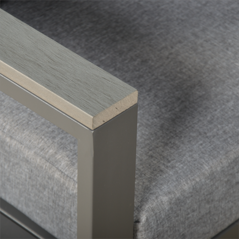 CK-01 Vancouver Range Square Corner Set Charcoal Aluminium Frame With Grey Cushions