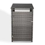Maldives wheelie bin shed / store in Grey Rattan Weave (WBS-1G)