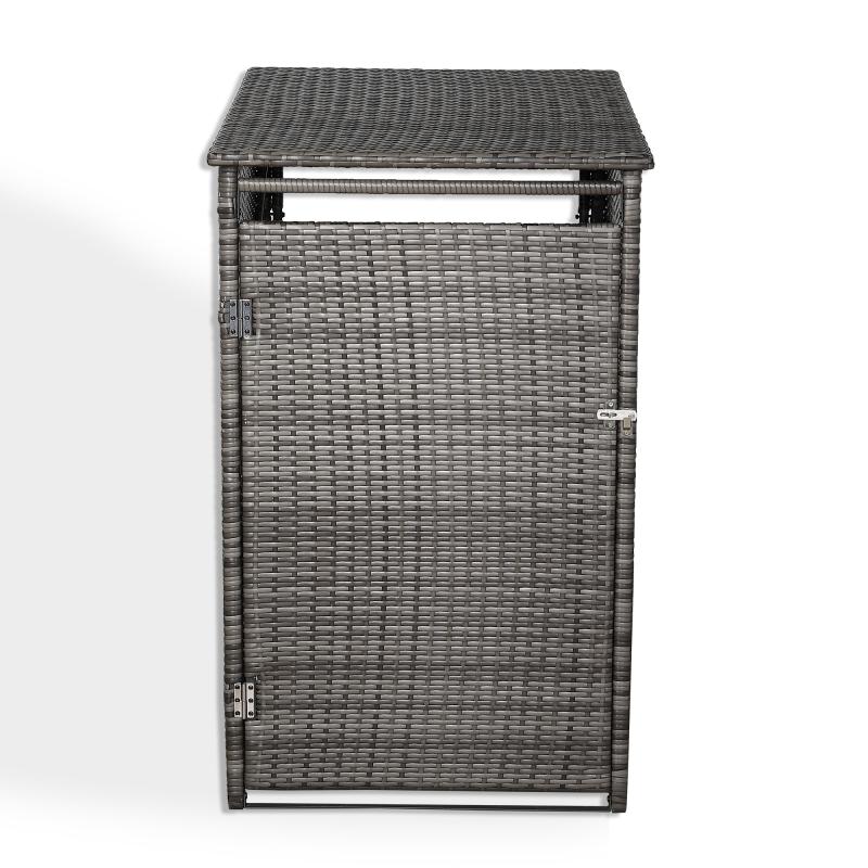 Maldives wheelie bin shed / store in Grey Rattan Weave (WBS-1G)