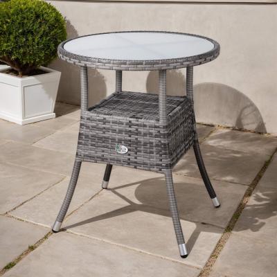Milan Range Round Coffee Table | Garden Table With Frosted Safety Glass Plate