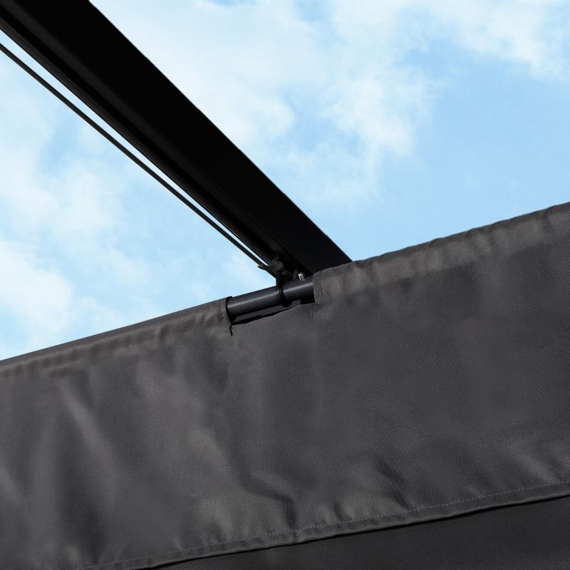 Eden 3 X 4M Aluminium Pergola With Retractable Grey Roof, Large Garden Pergola for BBQ, Outdoor and patio, in Charcoal