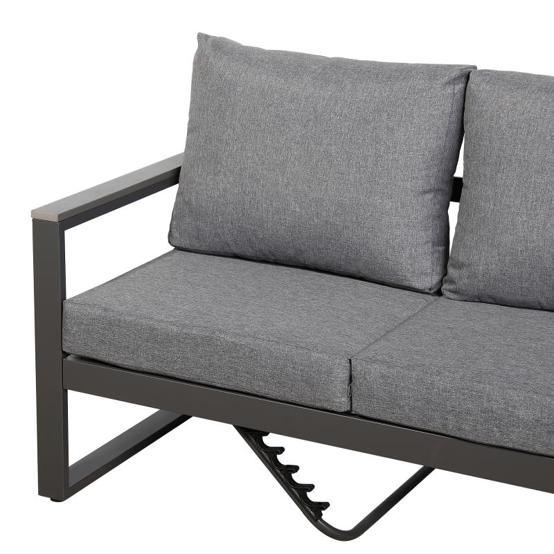 CK-03 Vancouver Range RHF Corner Set Charcoal Aluminium Frame With Grey Cushions