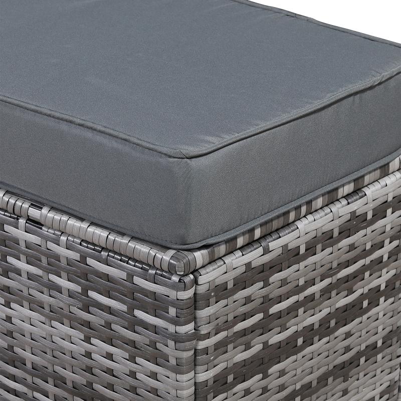 Oxford Range Elite Lhf Corner Sofa Set with Dining Table and Arm Chair in Grey Rattan