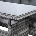 Oxford Range Elite Lhf Corner Sofa Set with Dining Table and Arm Chair in Grey Rattan