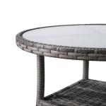 Milan Range Round Coffee Table | Garden Table With Frosted Safety Glass Plate