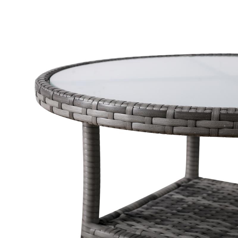 Milan Range Round Coffee Table | Garden Table With Frosted Safety Glass Plate