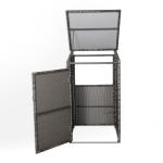 Maldives wheelie bin shed / store in Grey Rattan Weave (WBS-1G)