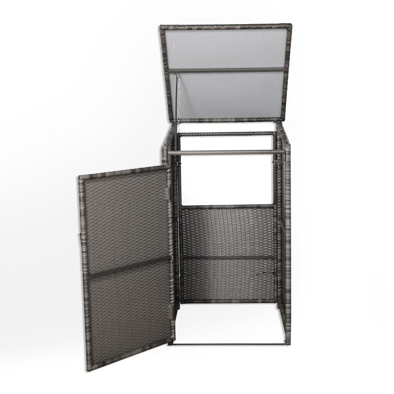 Maldives wheelie bin shed / store in Grey Rattan Weave (WBS-1G)