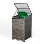 Maldives wheelie bin shed / store in Grey Rattan Weave (WBS-1G)
