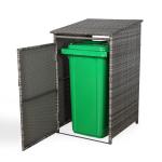Maldives wheelie bin shed / store in Grey Rattan Weave (WBS-1G)