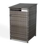 Maldives wheelie bin shed / store in Grey Rattan Weave (WBS-1G)