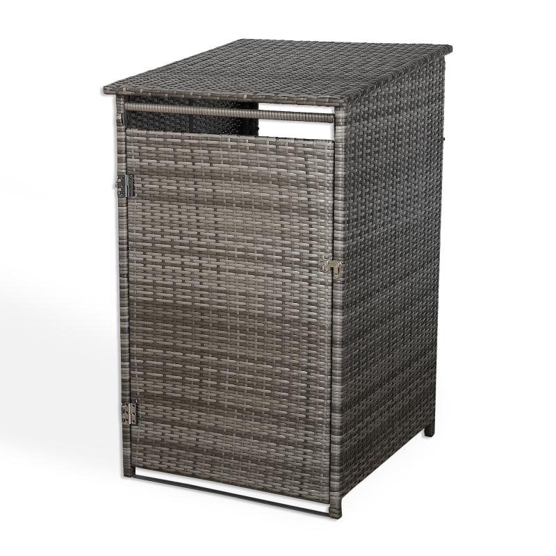 Maldives wheelie bin shed / store in Grey Rattan Weave (WBS-1G)