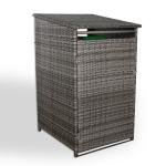 Maldives wheelie bin shed / store in Grey Rattan Weave (WBS-1G)