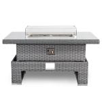 Amalfi Gas Firepit Rising Table with Glass Wind Guard & Lava Rocks, 55,000 BTU