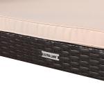 Telluria Mice Wicker Raised Dog House /Rattan Dog Bed for Indoor/Outdoor with Weatherproof Roof and Removable Cushion Lounge in Brown Weave(Z4-Large)