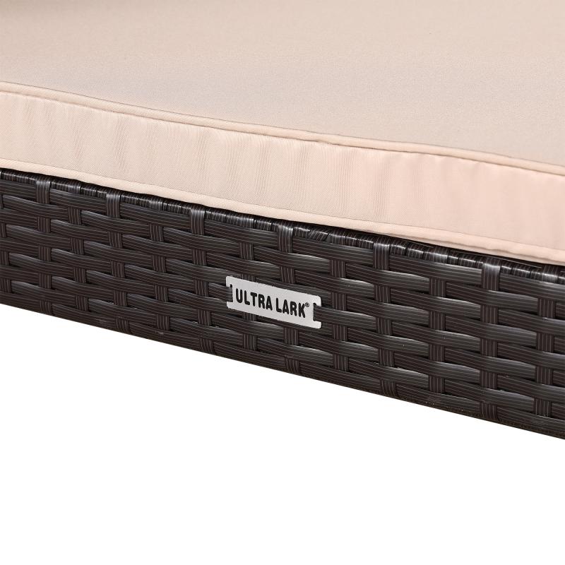 Telluria Mice Wicker Raised Dog House /Rattan Dog Bed for Indoor/Outdoor with Weatherproof Roof and Removable Cushion Lounge in Brown Weave(Z4-Large)