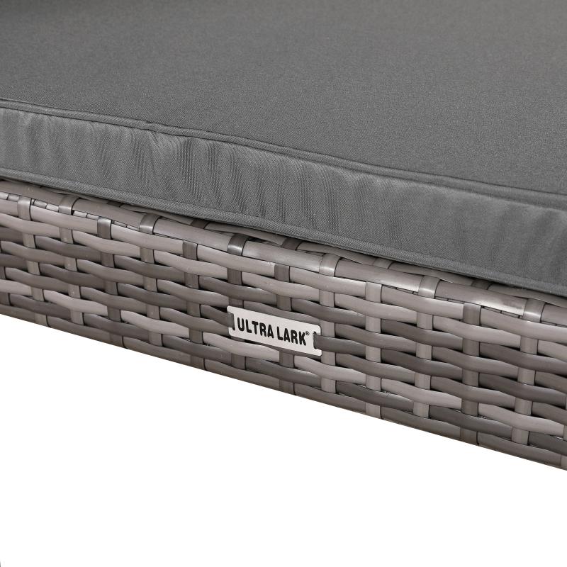 Telluria Mice Wicker Raised Dog House / Rattan Dog Bed for Indoor/Outdoor with Removable Roof and Cushion in Grey