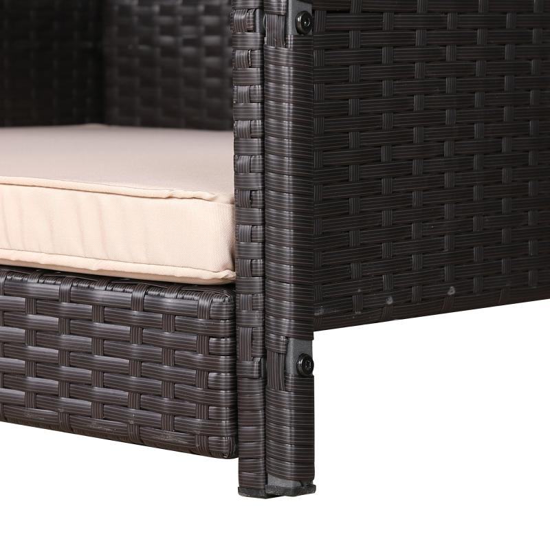 Telluria Mice Wicker Raised Dog House /Rattan Dog Bed for Indoor/Outdoor with Weatherproof Roof and Removable Cushion Lounge in Brown Weave(Z4-Large)