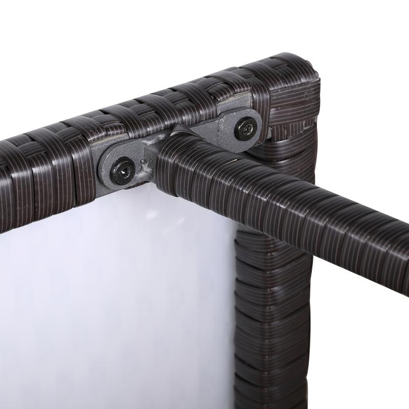 Telluria Mice Wicker Raised Dog House /Rattan Dog Bed for Indoor/Outdoor with Weatherproof Roof and Removable Cushion Lounge in Brown Weave(Z4-Large)