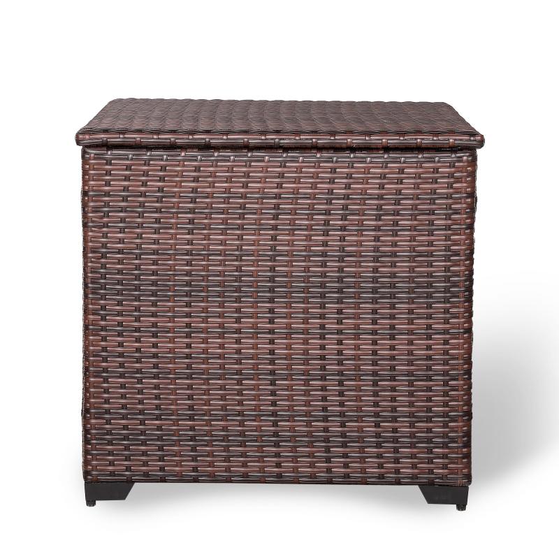 Milan Range Square Storage Box in Grey Rattan Weave