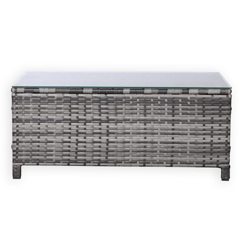 Milan Range Long Side Table in Grey Rattan Weave